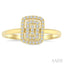 Emerald Shape Petite Halo Diamond Fashion Ring