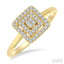 Princess Shape Petite Halo Diamond Fashion Ring