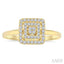 Princess Shape Petite Halo Diamond Fashion Ring