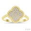 Pave-Set Clover Rope Diamond Fashion Ring