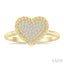 Pave-Set Heart Shape Rope Diamond Fashion Ring