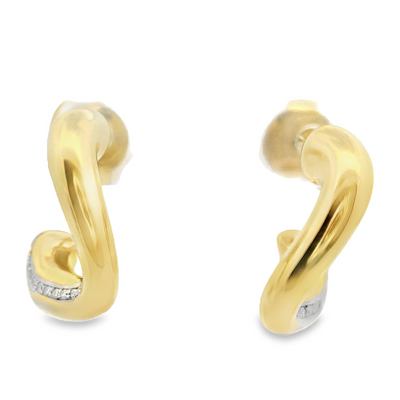 Curved Diamond Earrings