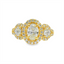 Oval Diamond Three Stone Halo Engagement Ring