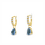 Ceylon Sapphire & Diamond Huggie Hoop Earrings