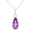 Amethyst & Diamond Drop Pendant