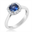 Sapphire & Diamond Halo Ring