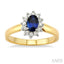 Oval Shape Gemstone & Halo Diamond Ring