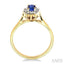 Oval Shape Gemstone & Halo Diamond Ring