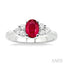 Oval Shape Gemstone & Diamond Ring