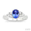 Oval Shape Gemstone & Diamond Ring