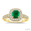Cushion Shape Gemstone & Halo Diamond Ring