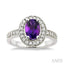 Oval Shape Gemstone & Halo Diamond Ring
