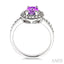 Oval Shape Gemstone & Halo Diamond Ring