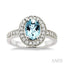 Oval Shape Gemstone & Halo Diamond Ring