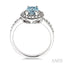 Oval Shape Gemstone & Halo Diamond Ring