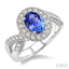 Oval Shape Gemstone & Halo Diamond Ring
