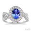 Oval Shape Gemstone & Halo Diamond Ring