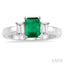 Emerald Shape Gemstone & Diamond Ring