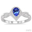 Pear Shape Gemstone & Diamond Ring