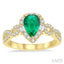 Pear Shape Gemstone & Halo Diamond Ring