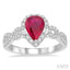 Pear Shape Gemstone & Halo Diamond Ring