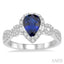 Pear Shape Gemstone & Halo Diamond Ring