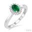 Oval Shape Gemstone & Halo Diamond Ring