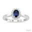 Oval Shape Gemstone & Halo Diamond Ring