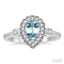 Pear Shape Gemstone & Halo Diamond Ring