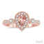 Pear Shape Gemstone & Halo Diamond Ring