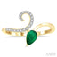 Pear Shape Gemstone & Diamond Ring