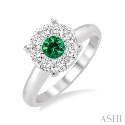 Round Shape Lovebright Gemstone & Diamond Ring