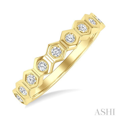 Stackable Hexagon Shape Diamond Fashion Ring