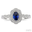 Oval Shape Gemstone & Halo Diamond Ring