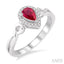 Pear Shape Gemstone & Halo Diamond Ring