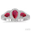 Pear Shape Past Present & Future Gemstone & Halo Diamond Ring