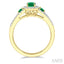 Oval Shape Past Present & Future Gemstone & Halo Diamond Ring