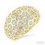 Bold Hexagon Shape Honeycomb Diamond Fashion Dome Ring