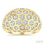 Bold Hexagon Shape Honeycomb Diamond Fashion Dome Ring