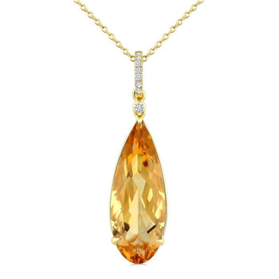 Citrine & Diamond Pendant