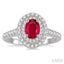 Oval Shape Gemstone & Halo Diamond Ring