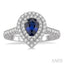 Pear Shape Gemstone & Halo Diamond Ring