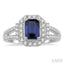 Emerald Shape Gemstone & Halo Diamond Ring