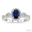 Oval Shape Gemstone & Halo Diamond Ring