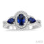 Oval & Pear Shape Gemstone & Halo Diamond Ring