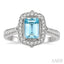 Cushion Shape Gemstone & Halo Diamond Ring