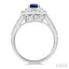 Oval Shape Gemstone & Baguette Halo Diamond Ring
