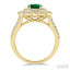 Oval Shape Gemstone & Baguette Halo Diamond Ring