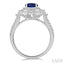 Oval Shape Gemstone & Baguette Halo Diamond Ring