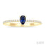 Pear Shape Gemstone & Petite Diamond Fashion Ring